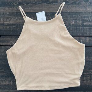 Culture Code Ribbed Crop Halter Top with Adjustable Straps | Size Medium | NWT
